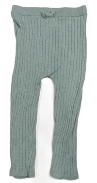 Světlezelené žebrované pletené legíny Next