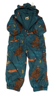 Tmavozelená šusťáková jarní kombinéza s Gruffalem a kapucí Tu