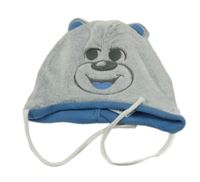 Šedá plyšová podšitá čepice - medvěd Ergee