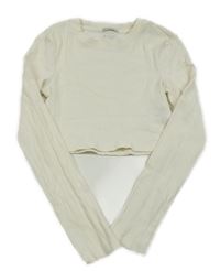 Smetanové žebrované crop triko Tom Tailor