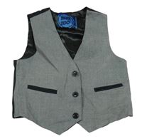 Šedo-černá společenská vesta Bluezoo