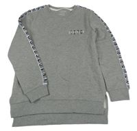 Šedá melírovaná mikina s nápisem Primark