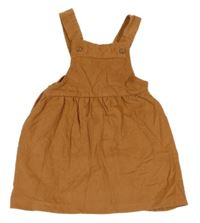 Hnědé laclové manšestrové šaty 