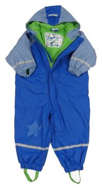 Modrá podšitá nepromokavá kombinéza s kapucí Papagino