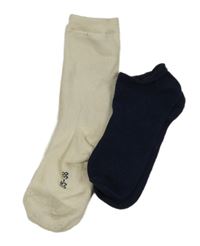 Nové - 2x ponožky - smetanové + tmavomodré kotníkové 