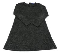 Černé melírované úpletové šaty lupilu