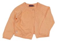 Meruňkový vzorovaný propínací lehký svetr 