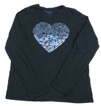 Černé triko se srdcem Primark