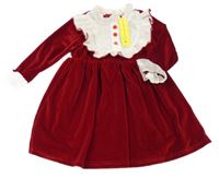 Nové - červené sametové bílým límcem shein