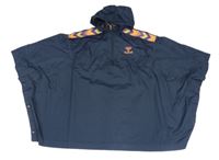 Tmavomodré šusťákové nepromokavé funkční pončo s kapucí hummel