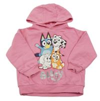 Růžová mikina s Bluey a kapucí George