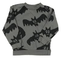 Šedo-černá mikina s netopýry H&M