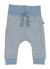 Šedo-modré pruhované tepláky 