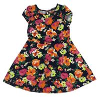 Tmavomodro-barevné květované šaty George