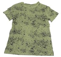 Khaki-černé tričko s fleky zn. H&M
