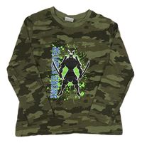 Khaki army triko s bojovníkem Y.F.K.