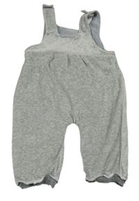 Šedé sametové laclové oboustranné kalhoty 