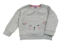 Šedo-růžová vzorovaná mikina s čumákem F&F