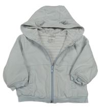 Světlemodrá propínací podšitá mikina s kapucí 