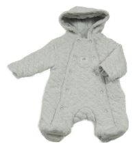 Světlešedá prošívaná melírovaná zateplená kombinéza s kapucí John Lewis