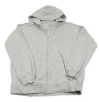 Světlešedá melírovaná propínací mikina s kapucí M&S