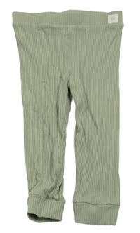 Zelené žebrované lehké tepláky Tu