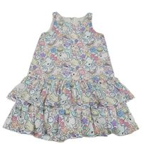 Bílo-barevné šaty s obrázky a králíčky H&M