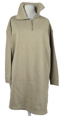 Dámské béžové teplákové šaty s límečkem H&M