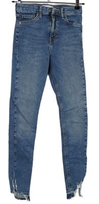 Dámské světlemodré skinny roztřepené rifle Topshop 
