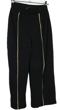 Dámské černé culottes kalhoty s pruhy PixieGirl 