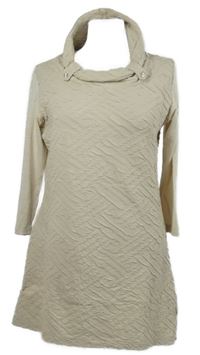 Dámská béžová vzorovaná tunika s límcem Cosima