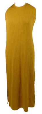 Dámské hořčicové žebrované pletené midi šaty F&F