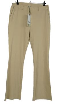 Nové - Dámské béžové flare elastické kalhoty AndcoWomen 