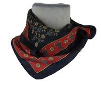 Dámský tmavomodro-červený vzorovaný šátek 