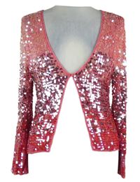 Dámský růžovo-stříbrný háčkovaný cardigán s flitry Debenhams 