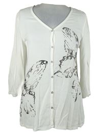 Dámská bílá halenka s motýlky Bonita 