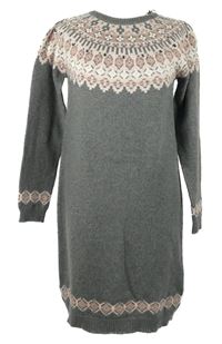 Dámské šedo-vzorované svetrové šaty Esprit 