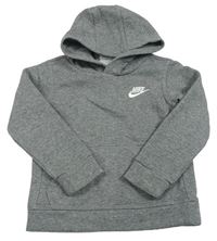 Šedá mikina s logem a kapucí Nike