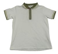 Bílo-khaki polo tričko River Island