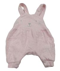 Světlerůžové bavlněné laclové tepláky s čumáčkem Mothercare