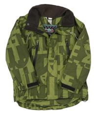 Zeleno-khaki šusťáková podzimní bunda s písmeny H&M