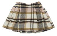 Barevná kostkovaná vlněná sukně Dunnes