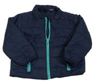 Tmavomodrá šusťáková zateplená bunda Lupilu