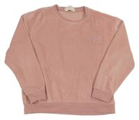 Světlerůžová plyšová mikina s nápisem M&S