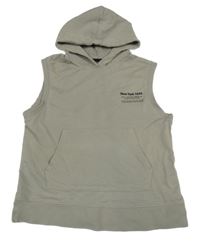 Béžová tepláková vesta s nápisem a kapucí Zara