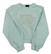 Světlemodrá crop mikina s nápisem Ergeenomixx