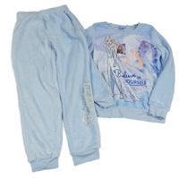 Nové - Světlemodré chlupaté pyžamo s Elsou Disney
