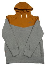 Rezavo-šedá mikina s kapucí Yigga