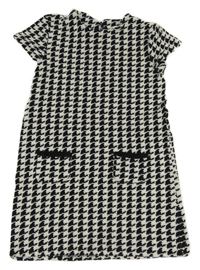 Černo-bílé vzorované teplákové šaty Next
