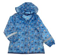 Modrá pláštěnka s velrybami a kapucí Lupilu